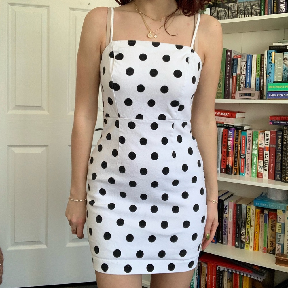 Mini polka dot dress
